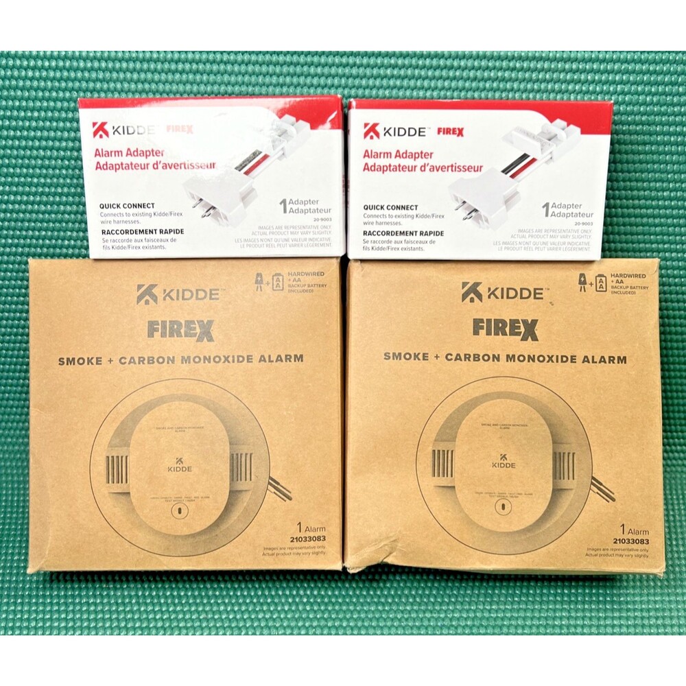 Kidde Smoke & Carbon Monoxide Detector CUACFEX 21033083 + Alarm Adapter 20-9003